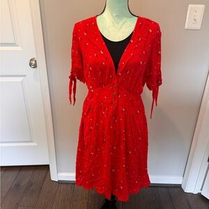 Red Floral Women's Dress